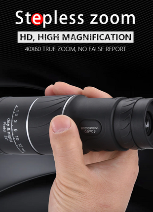 40X60 Monocular Binoculars With Night Vision BAK4 Prism High Power Puce Gaia