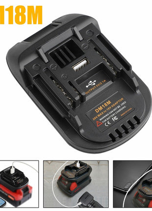 USB Battery Adapter Converter For 20V DEWALT Milwaukee M18 Convert To Puce Gaia