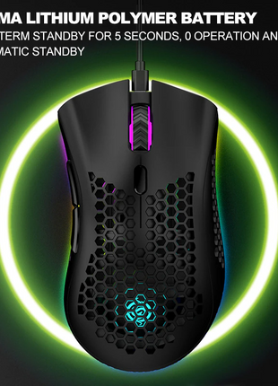 Wireless Mouse Gaming Rechargeable Optical Mouse Cordless 7 Color LED Puce Gaia