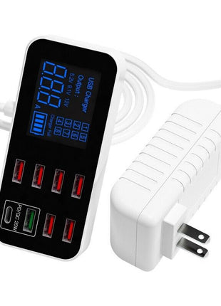Multi USB 8-Port Fast Desktop Hub Wall Charger Charging Station Quick Puce Gaia