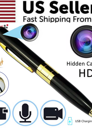 Pen Camera Cam Mini Hidden Pocket Audio Video Recorder DVR Security Puce Gaia