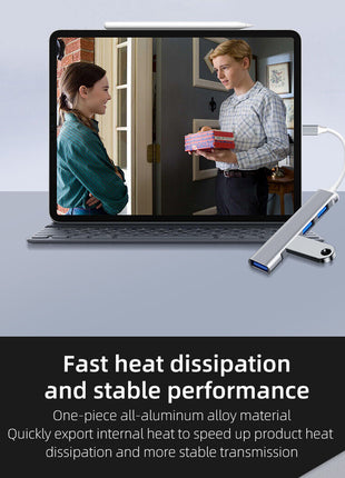 USB-C Type C to USB 3.0 4 Port Hub Splitter For PC Mac Phone MacBook Puce Gaia