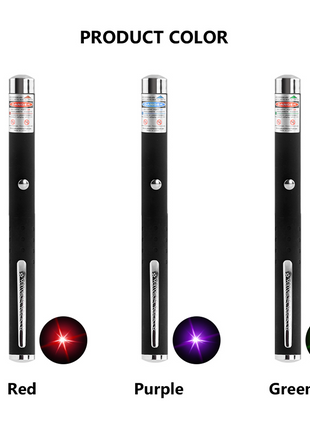 3 Packs 900Mile Laser Pointer Pen Green Blue Red Light Visible Beam Puce Gaia