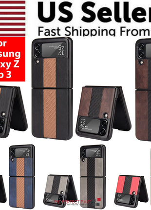 For Samsung Galaxy Z Flip 3 5G Slim Folding Leather Shockproof Phone Puce Gaia