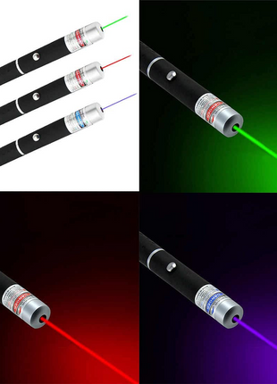 3 Packs 900Mile Laser Pointer Pen Green Blue Red Light Visible Beam Puce Gaia
