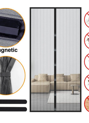 Magnetic Screen Door Mesh Curtain Durable Heavy Duty Mosquito Net Bug Puce Gaia