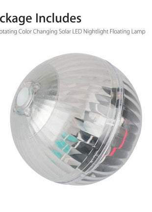 Outdoor Solar LED Floating Light Garden Pond Pool Lamp Rotating RGB Puce Gaia
