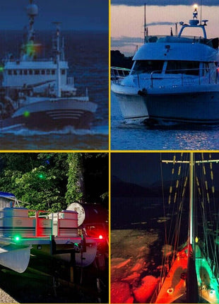 Waterproof Boat Navigation Light LED Bow Marine Front Pontoon Lamp Red Puce Gaia