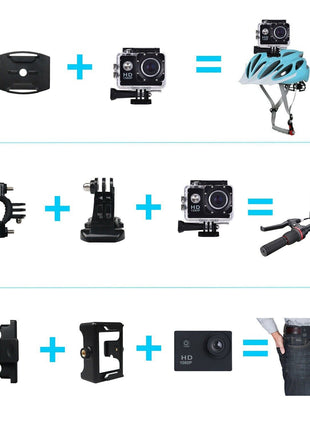 4K Action Sport Waterproof Camera 20 MP Recorder HD 1080P Camcorder Puce Gaia