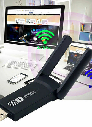 1200Mbps Long Range AC1200 Dual Band 5GHz Wireless USB 3.0 WiFi Puce Gaia