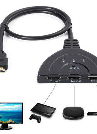 3 Port HDMI Splitter Cable 1080/4K Switch Switcher HUB Adapter for Puce Gaia