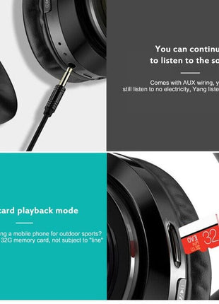 Super Bass Wireless Bluetooth Headphones Foldable Stereo Earphones Puce Gaia