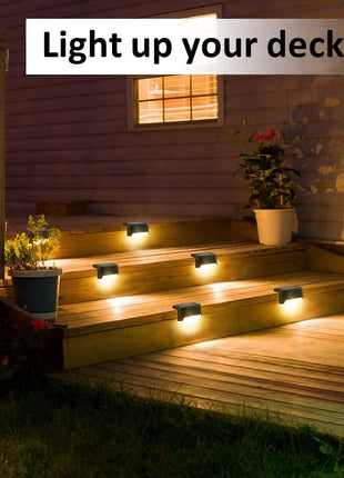 8 Pack New Solar Deck Lights Outdoor Waterproof LED Steps Lamps For Puce Gaia