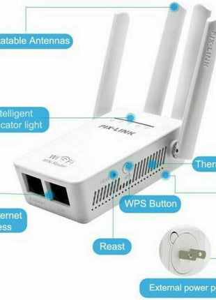 1200Mbps WiFi Range Extender Repeater Wireless Amplifier Router Signal Puce Gaia