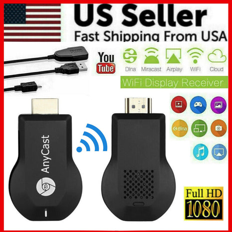 4K WiFi HDMI Anycast Miracast Airplay TV Wireless Display DLNA Dongle Puce Gaia