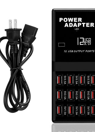 Multi 12 Port USB Charging Station Hub Desktop Wall Cell Phone Charger Puce Gaia