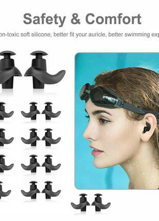 5/10 Pairs Soft Silicone Ear Plugs For Swimming Sleeping Anti Snore Puce Gaia
