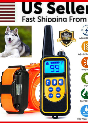 2700 FT Remote Dog Shock Training Collar Rechargeable Waterproof LCD Puce Gaia