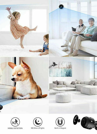 Mini Wireless Hidden Camera WiFi IP Home Security DVR Night Vision HD Puce Gaia