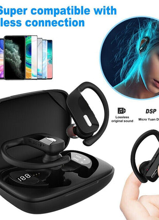 Bluetooth Headset TWS 5.0 Wireless Earphones Earbuds Headphones Stereo Puce Gaia