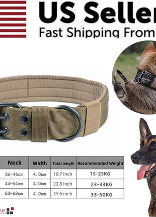 2" Wide Tactical Heavy Duty Nylon Large Dog Collar K9 Military With Puce Gaia