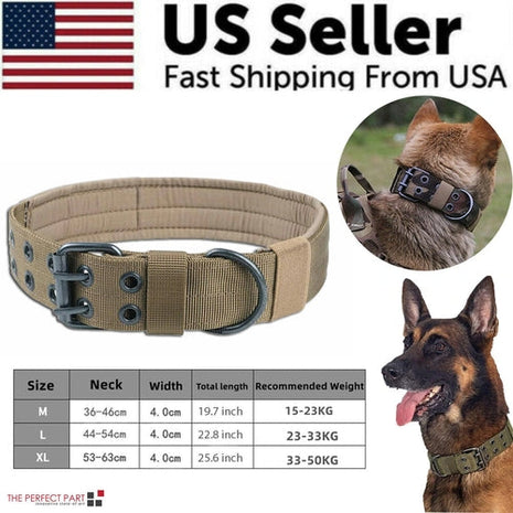 2" Wide Tactical Heavy Duty Nylon Large Dog Collar K9 Military With Puce Gaia