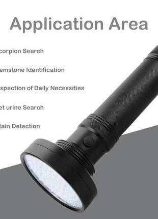 UV Ultraviolet Light 100 LED Flashlight BlackLight 395nM Inspection Puce Gaia