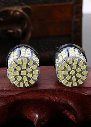 4X 3157 3156 64SMD LED Reverse Tail Brake Turn Signal DRL Light Bulb Puce Gaia