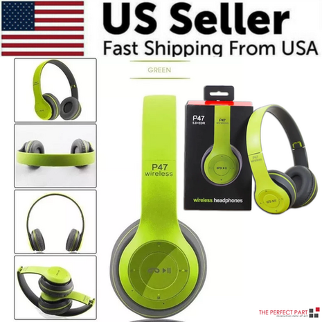 Wireless Bluetooth 5.0 Headphones Headset Over-Ear FM Radio MIC Puce Gaia
