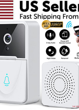 Wireless Security WiFi Smart Doorbell Intercom Video Camera Bell Chime Puce Gaia