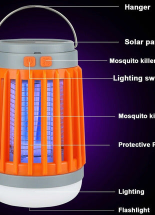 Solar USB Mosquito Killer Light Electronic Fly Bug Insect Zapper Trap Puce Gaia