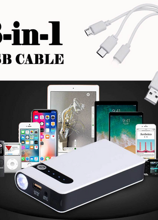 20000mAh Car Jump Starter Booster Jumper Box Power Bank Battery Puce Gaia
