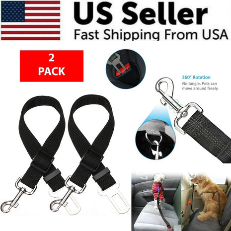 2 Pack Cat DOG PET Safety Seatbelt Car Vehicle Seat Belt Adjustable Puce Gaia