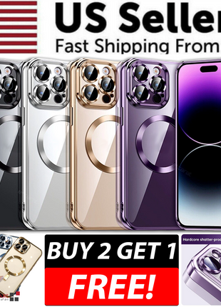 For Apple iPhone 14 13 12 11 Pro Max Case Mag Safe Magnetic Camera Puce Gaia