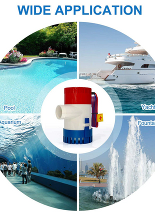 1100GPH 12V Electric Marine Submersible Bilge Sump Water Pump For Boat Puce Gaia