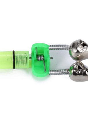 10/40 PC LED Night Fishing Bite Bait Alarm 2 Bells Light Rod Tip Clip Puce Gaia