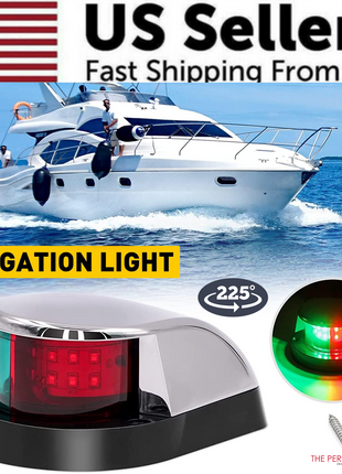 Waterproof Boat Navigation Light LED Bow Marine Front Pontoon Lamp Red Puce Gaia