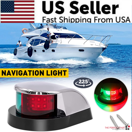 Waterproof Boat Navigation Light LED Bow Marine Front Pontoon Lamp Red Puce Gaia