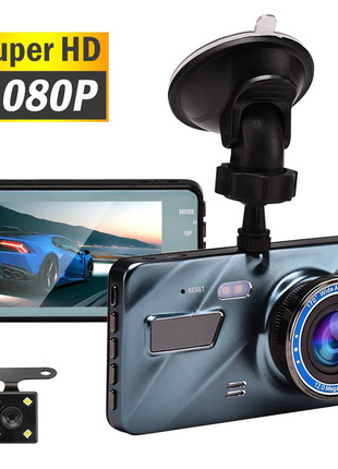 Touch Screen Dash Cam 4" 1080P Dual Lens Car DVR Recorder Front And Puce Gaia