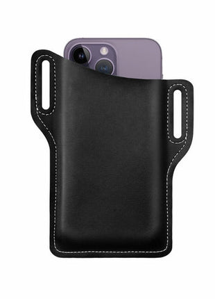 Men Cell Phone Belt Pack Bag Loop Waist Holster Pouch Case Leather Puce Gaia