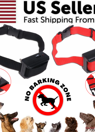 Automatic Anti Bark Barking Dog Shock Control COLLAR Device Small Puce Gaia