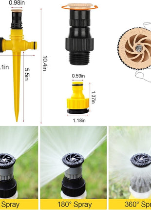 360° Rotation Auto Irrigation System Garden Lawn Sprinkler Patio Save Puce Gaia