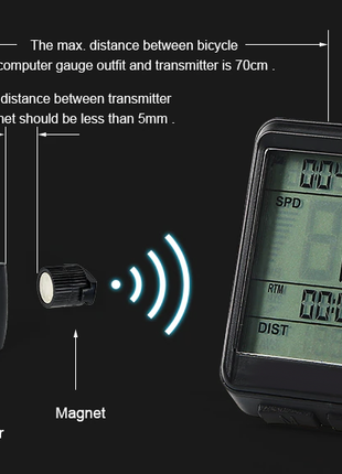 Bike Bicycle Speedometer Cycle Digital Odometer Computer Waterproof Puce Gaia