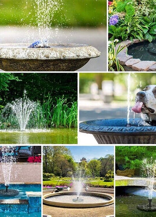 Solar Power Bird Bath Fountain Pump Upgrade 1.4W Solar Fountain With 4 Puce Gaia