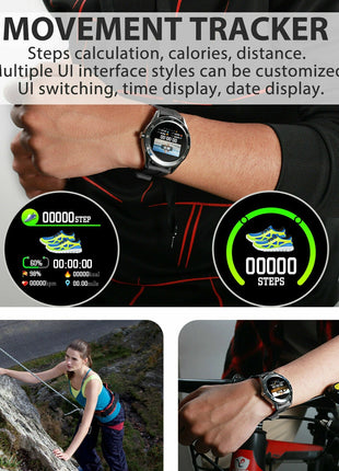 Waterproof Bluetooth Smart Watch Phone Mate Heart Rate Tracker For iOS Puce Gaia