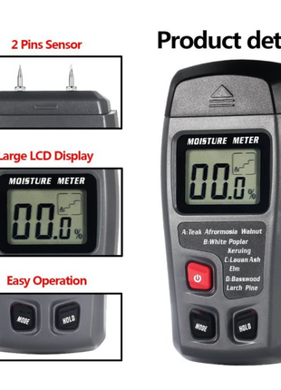 Digital LCD Wood Moisture Meter Detector Tester Wood Firewood Paper Puce Gaia