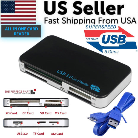 USB 3.0 Memory Card Reader Adapter 5GBPS Fit For CF/TF/SD/Micro Puce Gaia