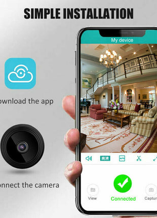 Mini Wireless Hidden Camera WiFi IP Home Security DVR Night Vision HD Puce Gaia