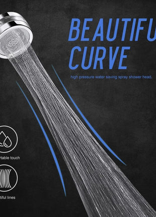 High Pressure Shower Head Adjustable 360° Rotation Turbine Water Puce Gaia