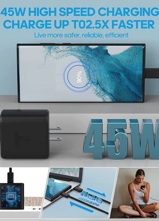 45W USB-C Super Fast Wall Charger + 6FT Cable For Samsung Galaxy S20 Puce Gaia